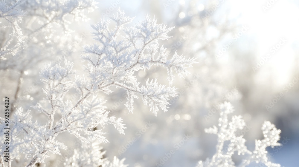Frost Covered Branches in Winter Wonderland Frost Covered Branches in Winter Wonderland