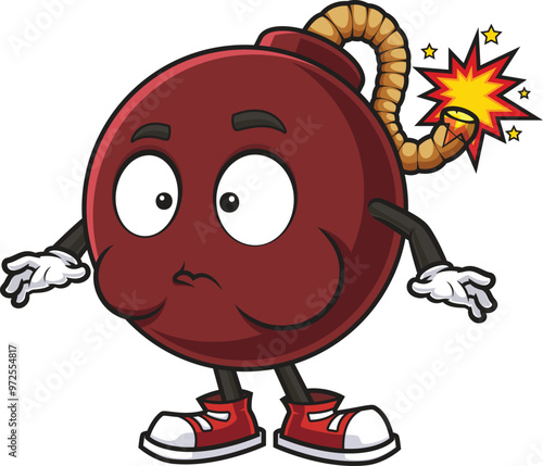 Bomb character turning red about to explode vector image