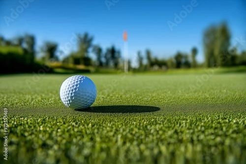a white golf ball on green grass