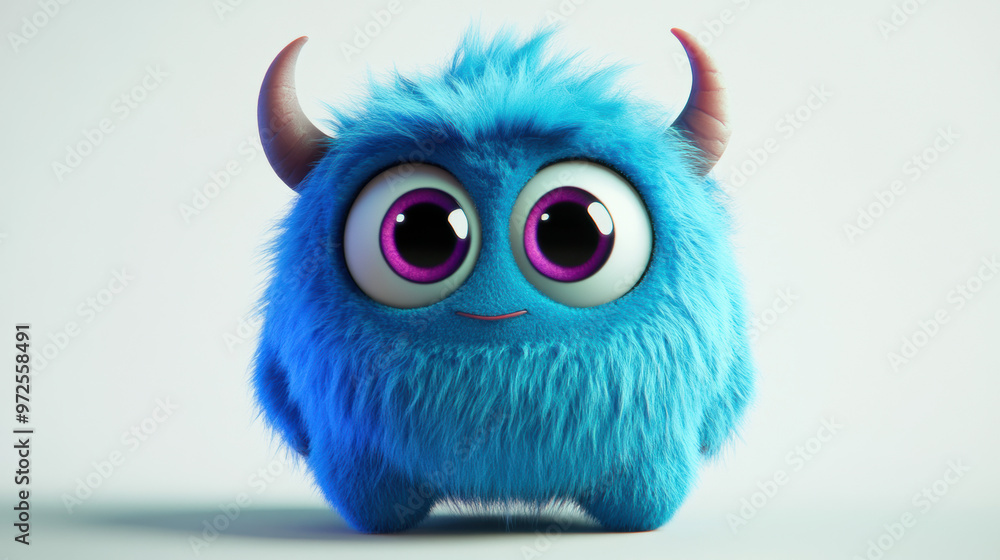 Cute Blue Monster. Cute Blue Monster.