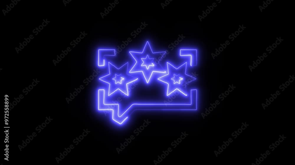 Rating Icon in Video HD Neon Animation – Review and Feedback Symbol with Dynamic Glow on Black Background Rating Icon in Video HD Neon Animation – Review and Feedback Symbol with Dynamic Glow on Black Background