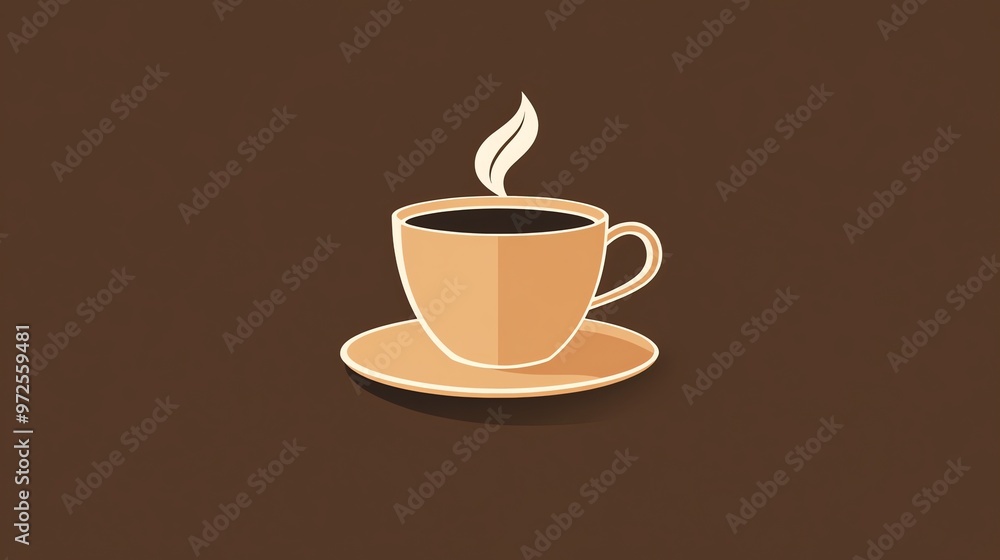 A simple icon of a coffee cup with steam coming off of it. A simple icon of a coffee cup with steam coming off of it.