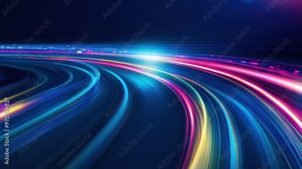 Abstract Light Trails on a Curved Road Abstract Light Trails on a Curved Road
