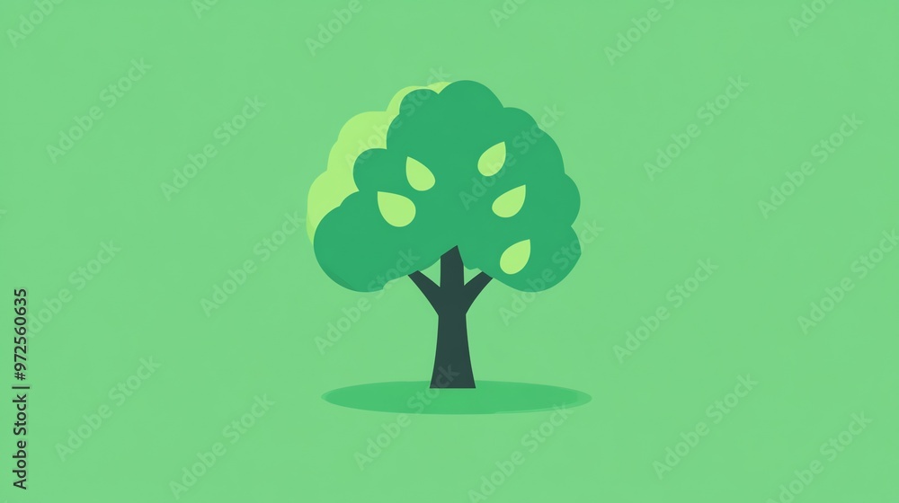 Simple green tree illustration.