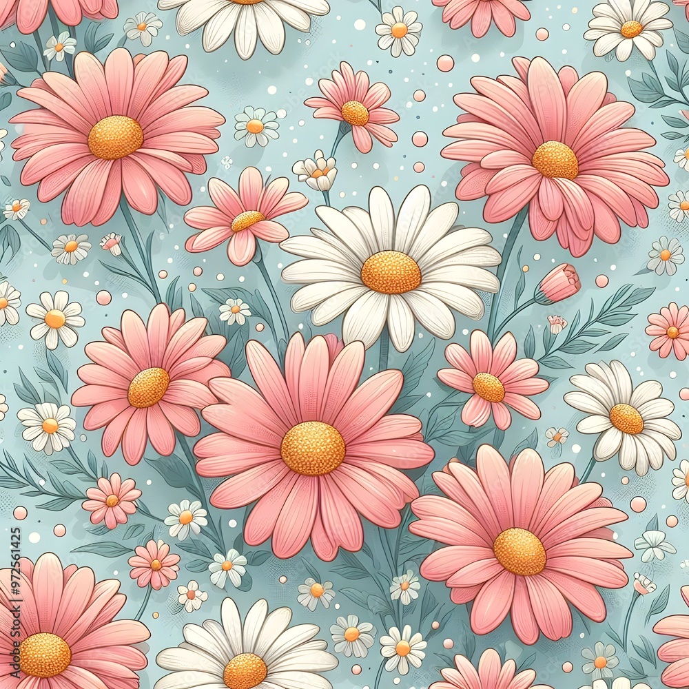 A wallpaper of seamless flowers pattern background A wallpaper of seamless flowers pattern background