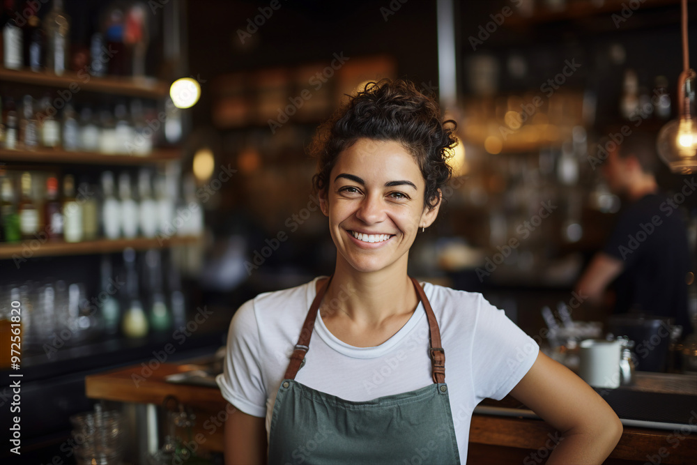 Classic bar pub with professional bartender barkeeper barman, Generative AI illustration photo Classic bar pub with professional bartender barkeeper barman, Generative AI illustration photo