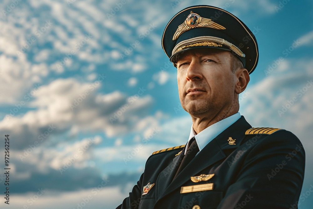 Portrait of smiling navy crewman on boat on a sunny day made generative AI technology Portrait of smiling navy crewman on boat on a sunny day made generative AI technology
