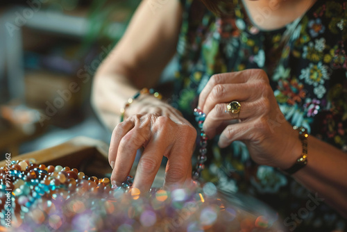 Craft jewelery making with professional tools in jeweller studio generative ai photo