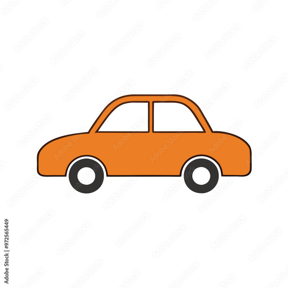 Fototapeta premium a simple car, vector silhouette, isolated white background 