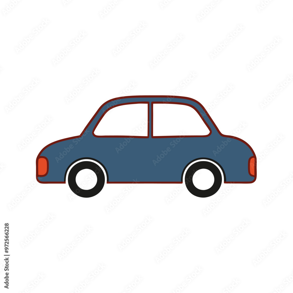 Fototapeta premium a simple car, vector silhouette, isolated white background 