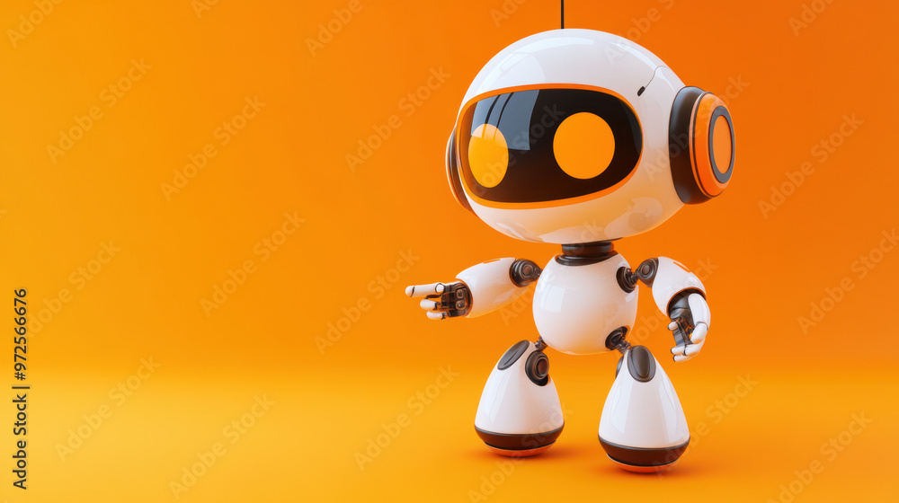 Cute Robot Pointing. Cute Robot Pointing.