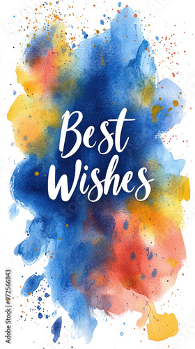 A vibrant watercolor wash sets the stage for a hand-lettered 