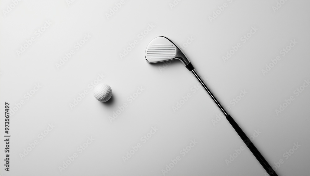 A golf club and golf ball A golf club and golf ball
