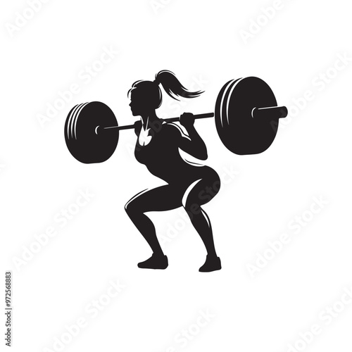 Deadlift women silhouette black logo