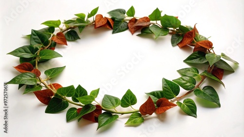 green leaves frame, Green Leaves Frame on Grey Background, Nature, Frame, Greenery, Leaves