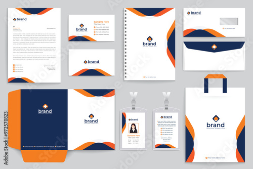 Orange shape stationery design
