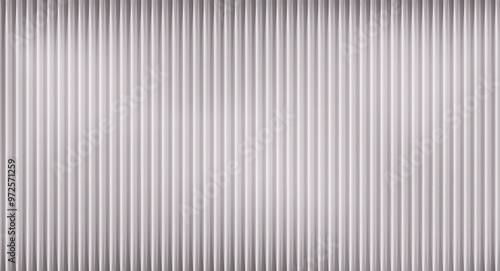 Texture of transparent corrugated glass in gray colors. Translucent volumetric striped plastic background