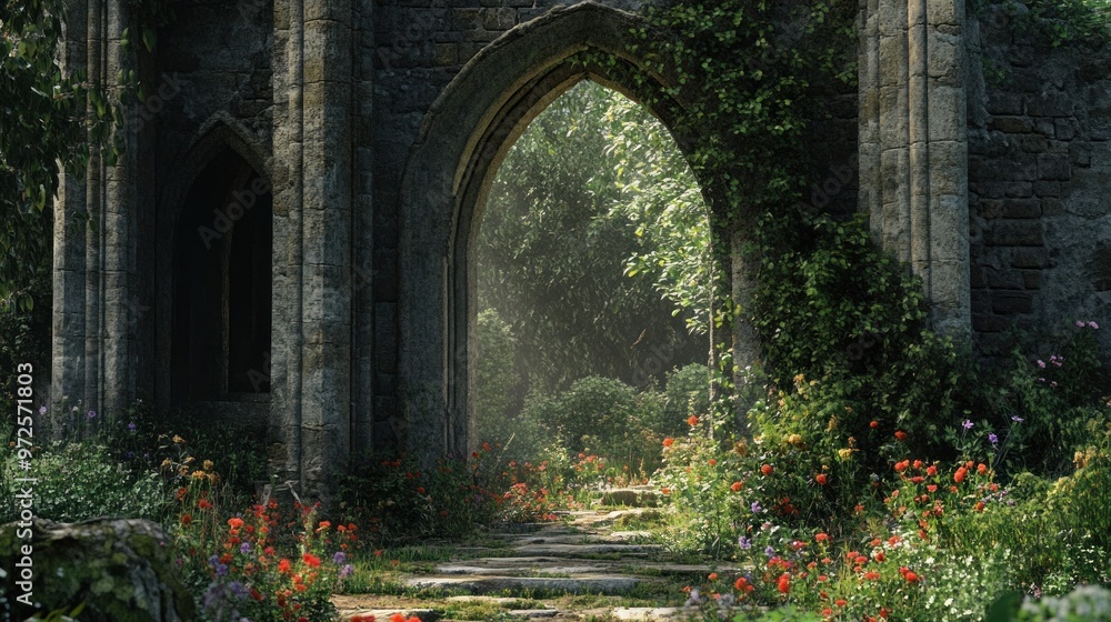Stone Archway Leading to a Secret Garden Stone Archway Leading to a Secret Garden