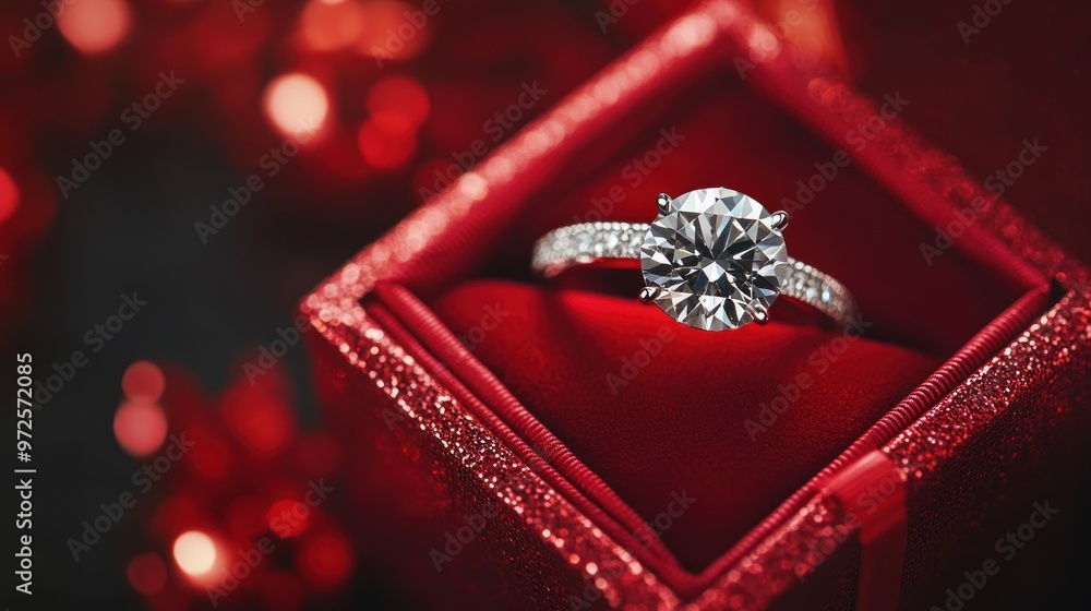 Diamond Engagement Ring in Red Box Diamond Engagement Ring in Red Box