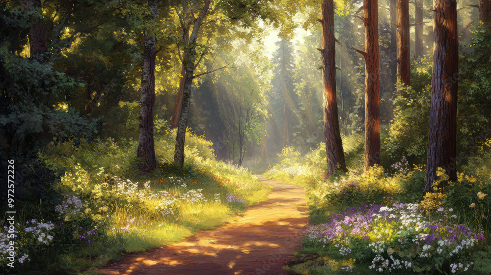 Forest Path Sunlight. Forest Path Sunlight.