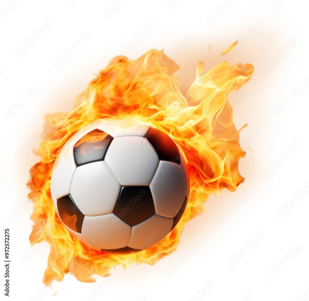 Fototapeta premium PNG Burning Football sports flame fire.