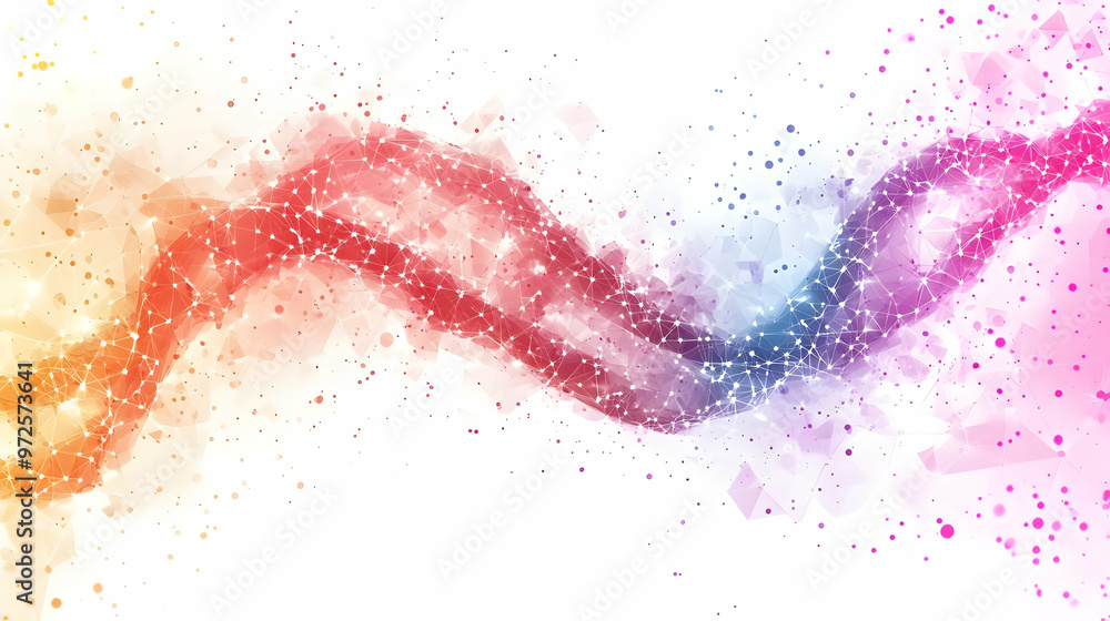 Abstract Wave of Colorful Particles Flowing Seamlessly Abstract Wave of Colorful Particles Flowing Seamlessly
