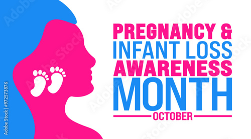 Pregnancy and Infant Loss Awareness Month background or banner design template is observed every year in October. Holiday concept. Template for card, poster, placard, template. eps 10