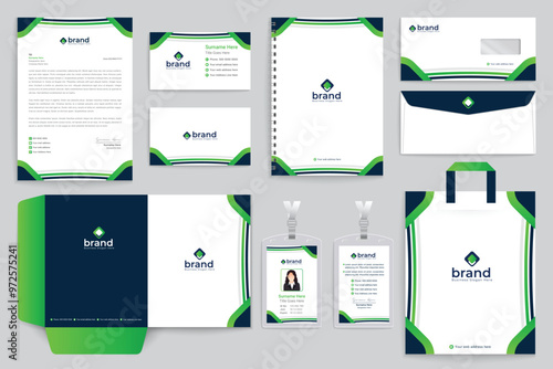 Green and black stationery design