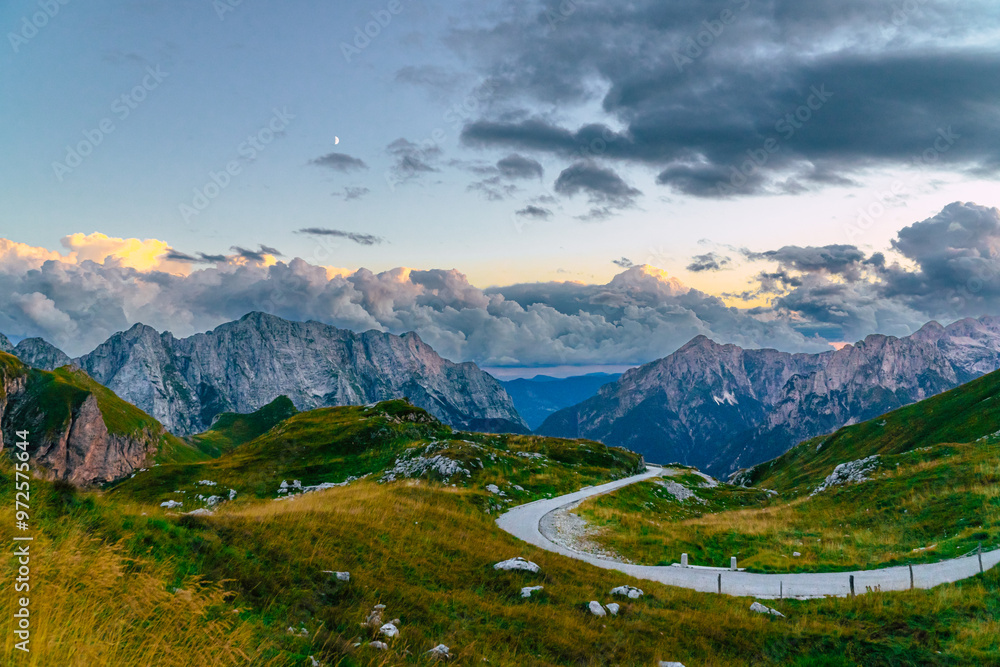 The Julian Alps, a mountain range of the Southern Limestone Alps that stretch from northeastern Italy to Slovenia The Julian Alps, a mountain range of the Southern Limestone Alps that stretch from northeastern Italy to Slovenia
