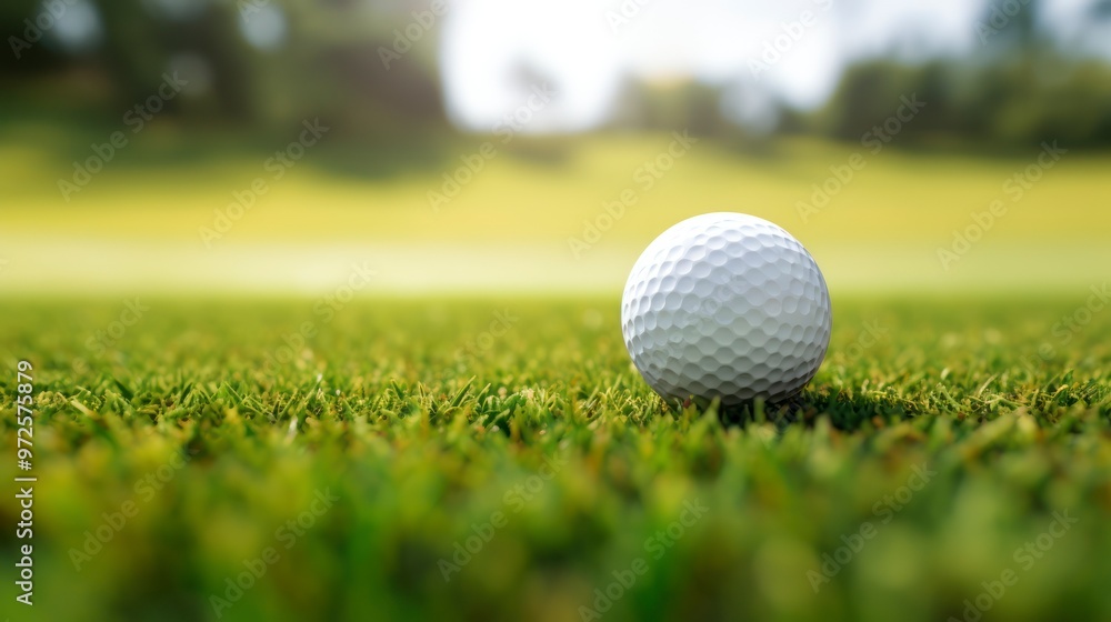 Golf ball on green grass background. Golf ball on green grass background.