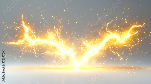 Golden Electrical Spark Collision Background Loop