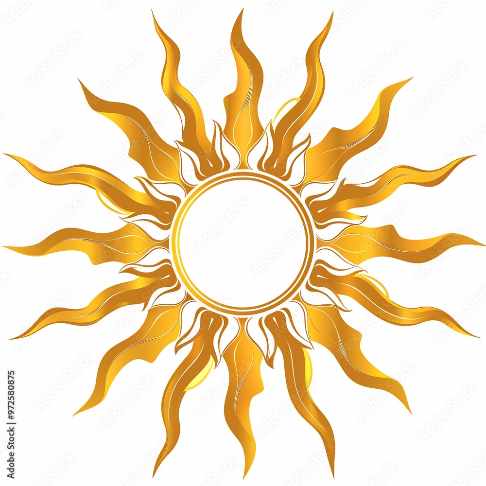 Sun logo rays radiating from the center Sun logo rays radiating from the center