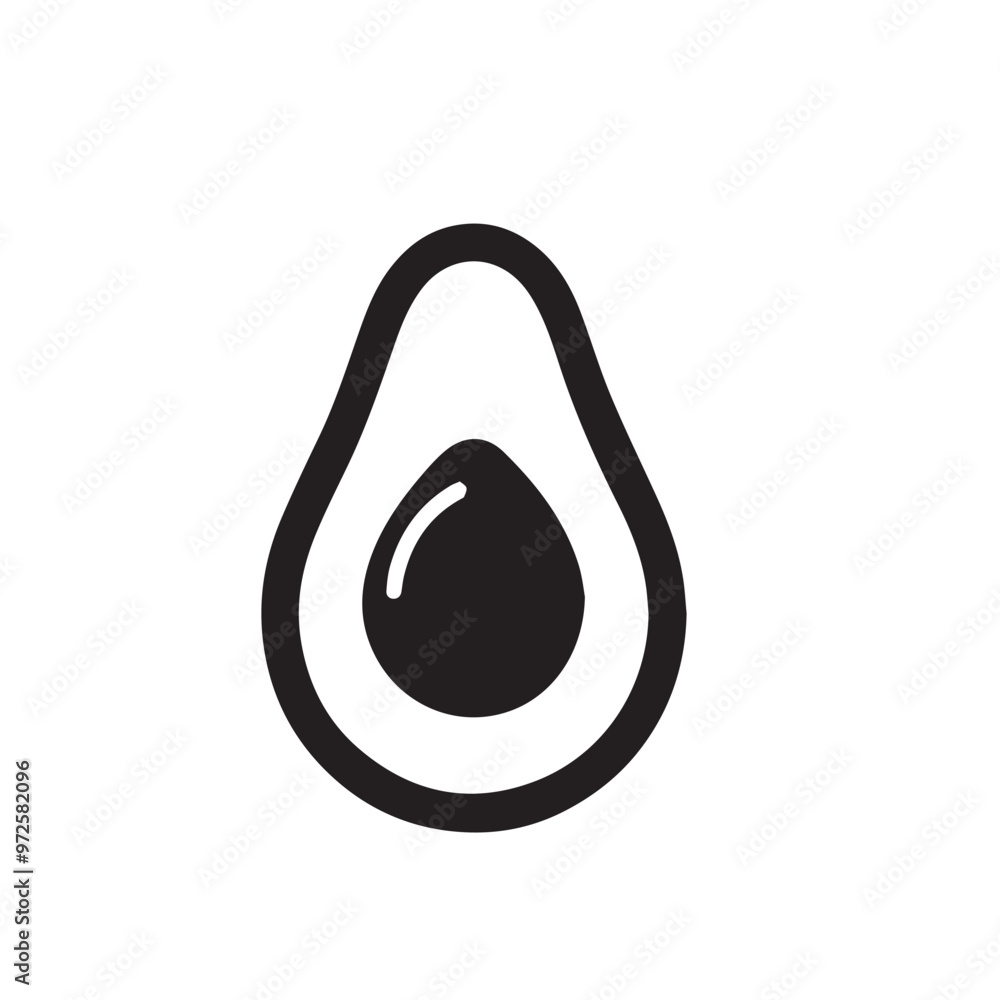 Avocado vector isolated on white background. Avocado logo, icon. Avocado vector illustration. Avocado vector isolated on white background. Avocado logo, icon. Avocado vector illustration.