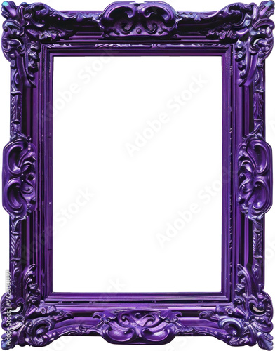 isolated purple image frame empty antique ornaments with transparent background 1