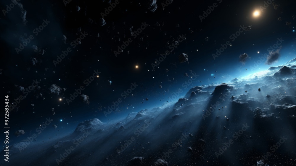 Fototapeta premium Starry night sky over a mountain landscape