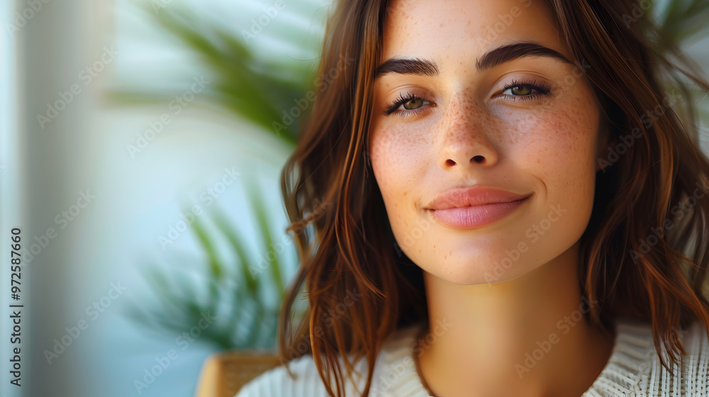 Young Relaxed Smiling Pretty Woman Relaxing Sitting Young Relaxed Smiling Pretty Woman Relaxing Sitting