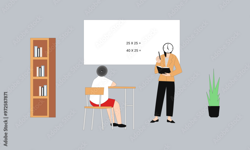 female teacher who is teaching students in class female teacher who is teaching students in class