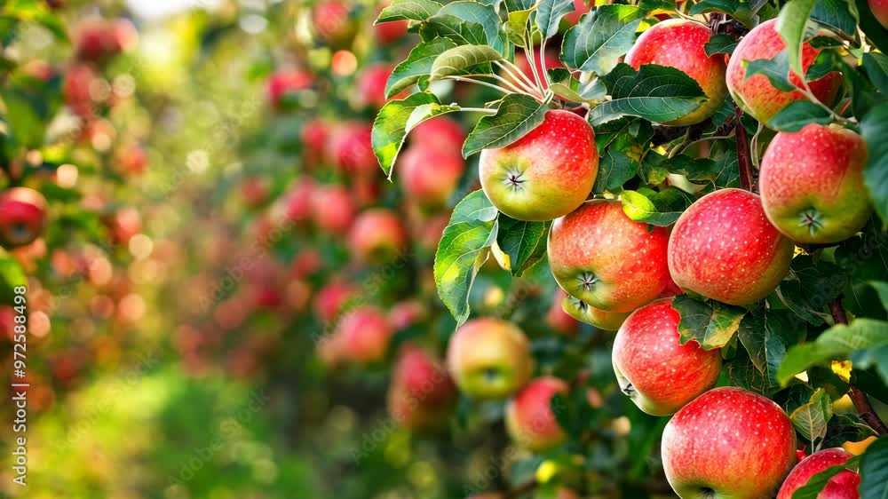 Red Apples on Tree Branches Red Apples on Tree Branches