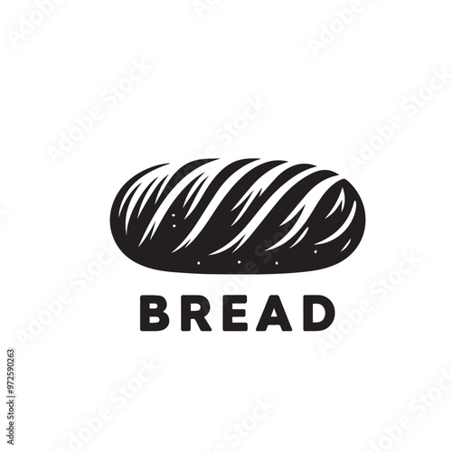 Bread vector design. Bread silhouette black vector isolated on white background.