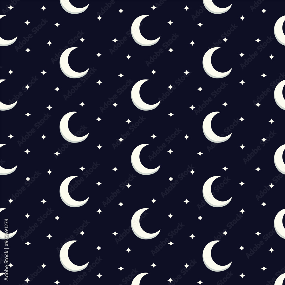 Pattern with crescent moons Pattern with crescent moons