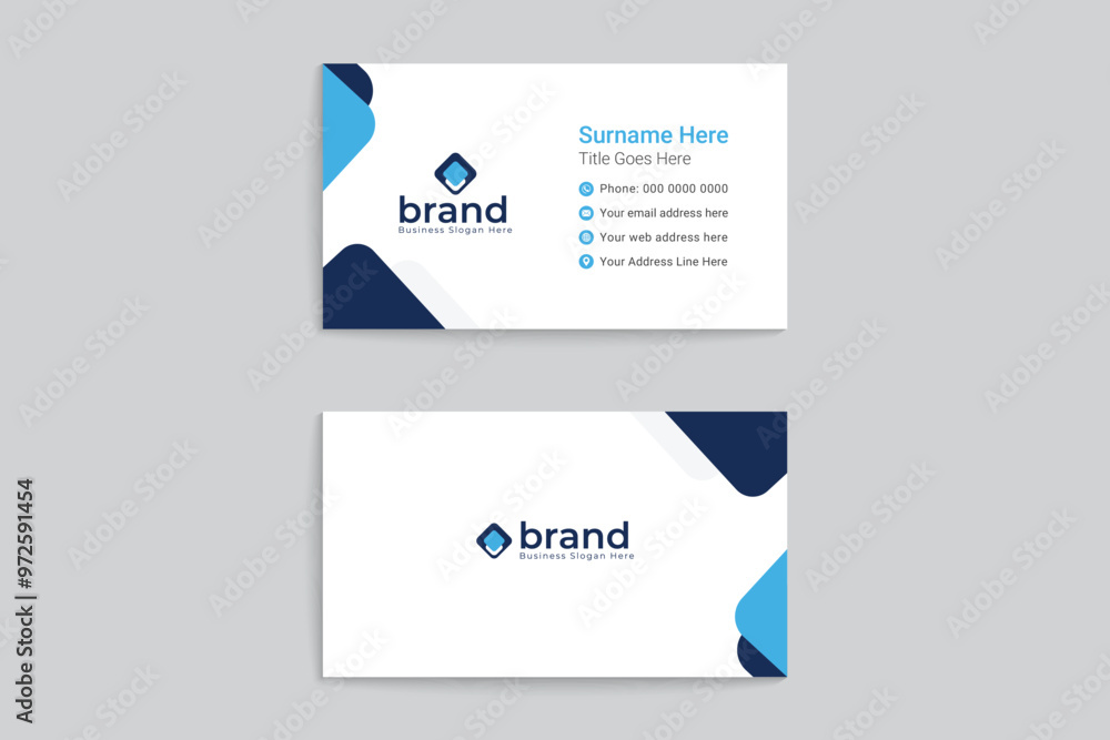 Blue and black business card design Blue and black business card design
