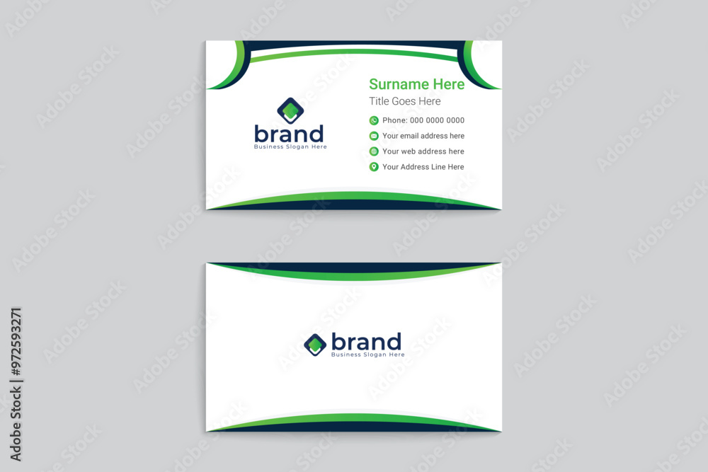 Green color business card design Green color business card design