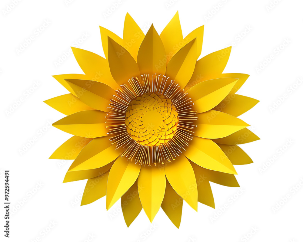 Sunflower Yellow Paper Sheet on white background Sunflower Yellow Paper Sheet on white background