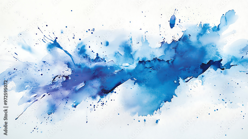 Abstract Blue Watercolor Splash on White Background Abstract Blue Watercolor Splash on White Background
