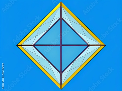 Geometric shape featuring four congruent right-angled triangles forming a square, with each side divided into two equal photo