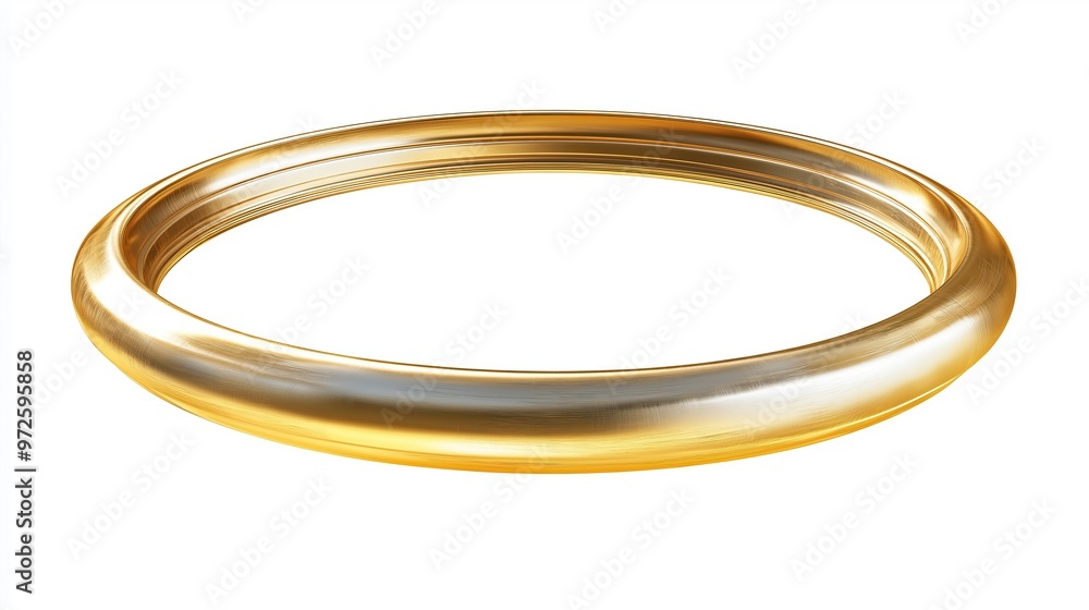 one single golden angels halo ring isolated on white background one single golden angels halo ring isolated on white background