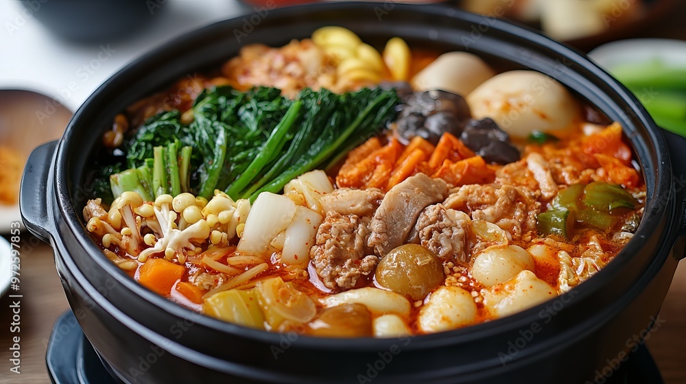 Kimchi stew with vegetables and pork Kimchi stew with vegetables and pork