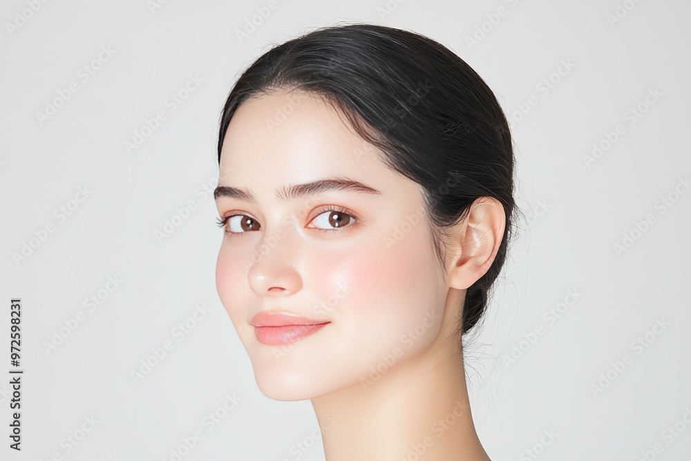 young Indian cosmetic model, A beautiful model with very light makeup, perfect skin and a smooth face young Indian cosmetic model, A beautiful model with very light makeup, perfect skin and a smooth face