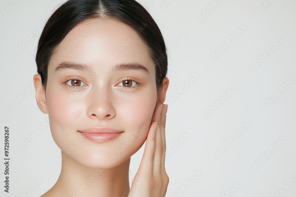 young Indian cosmetic model, A beautiful model with very light makeup, perfect skin and a smooth face young Indian cosmetic model, A beautiful model with very light makeup, perfect skin and a smooth face
