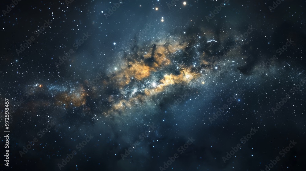Photo of Starry Expanse with nebula in space Photo of Starry Expanse with nebula in space